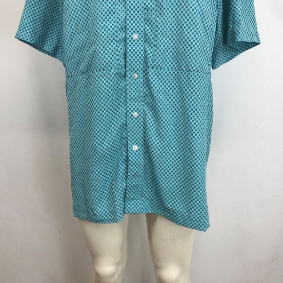 PANHANDLE - MEN'S LARGE - BLUE SHORT SLEEVE BUTTON 100% POLYESTER SHIRT - Picture 3 of 8